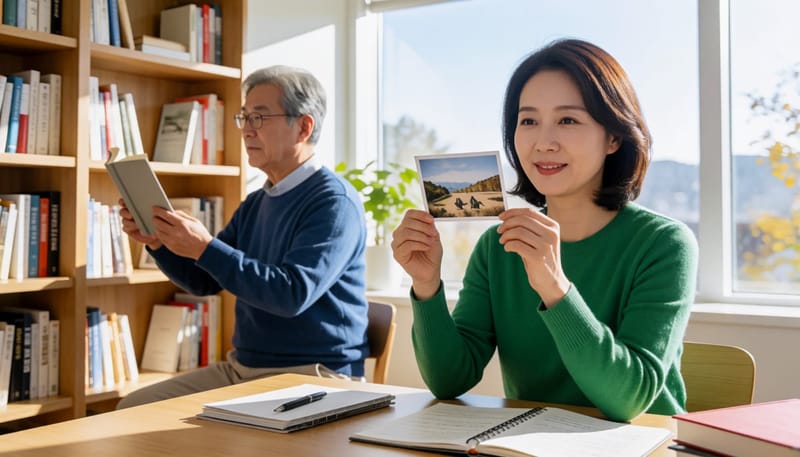 세대별로 다르게 나타나는 노안 오해를 보여주는 장면