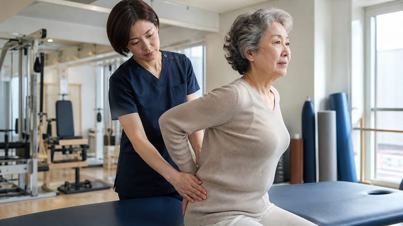 보존적 치료에서는 운동치료와 자세 교정이 중심이 됩니다.