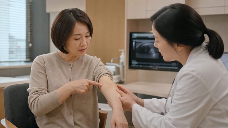 피부 아래 멍울은 촉진만으로 지방종과 표피낭종을 구별하기 어려워 검사가 필요합니다.