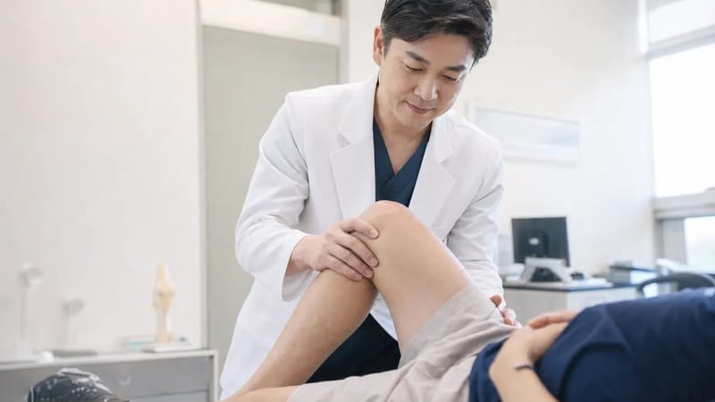 무릎 검사는 문진과 이학적 검사로 시작해 필요할 때 X선과 MRI로 이어집니다.