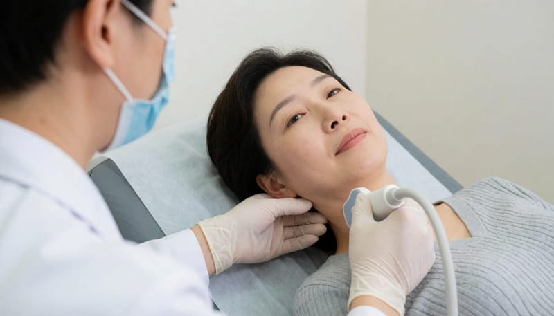 초음파 검사는 낭종의 크기와 전형적인 모양을 확인하는 데 활용됩니다.