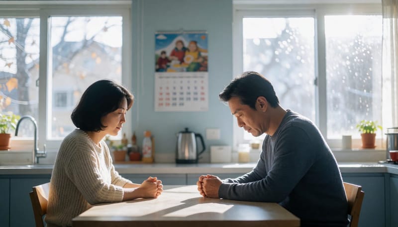두피 문제를 방치한 채 시간이 흐르는 모습을 보여주는 장면