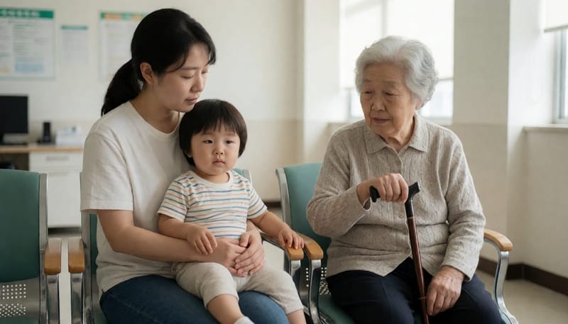 소아부터 고령층까지 이용하는 병원 대기실 풍경