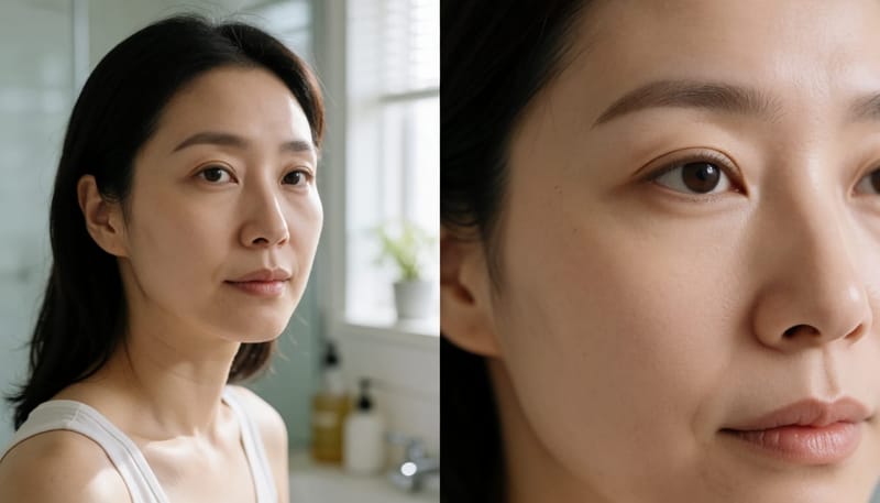 눈꺼풀 가장자리의 붉은 다래끼 부위를 보여주는 클로즈업