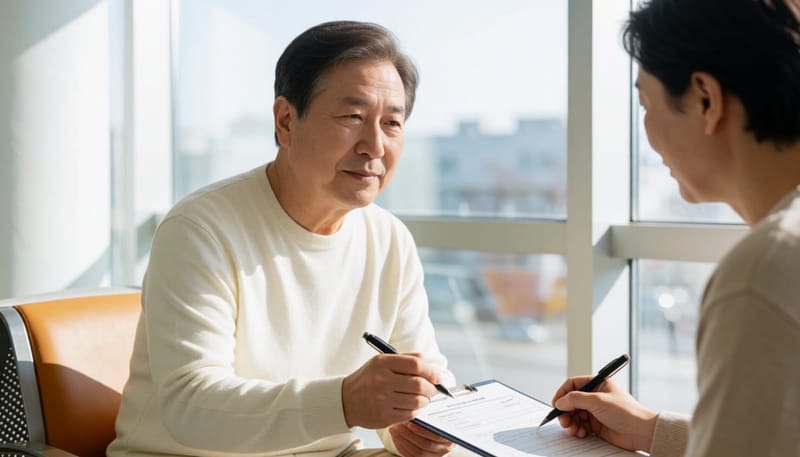 문진과 설문을 통해 불면증의 정도를 먼저 확인합니다.