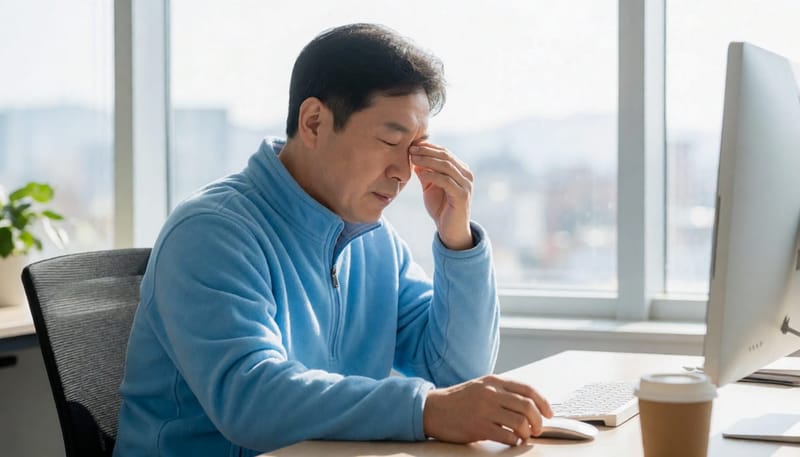 불면증이 이어지면 밤뿐 아니라 낮 동안의 피로와 집중력 저하로도 이어질 수 있습니다.