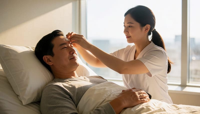 수면다원검사는 전극과 센서를 부착한 뒤 하룻밤 동안 수면 상태를 기록하는 방식으로 진행됩니다.