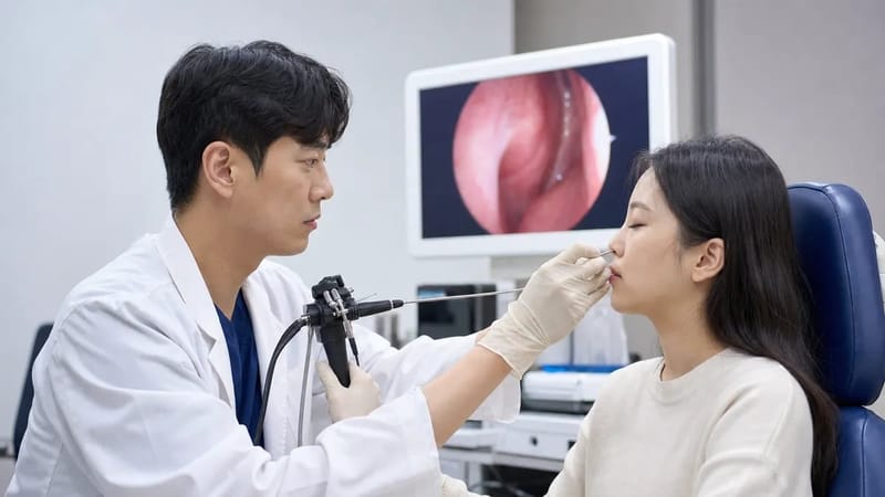 증상이 오래 지속된다면 비강 내시경으로 코 내부를 직접 확인하는 검사가 도움이 될 수 있습니다.