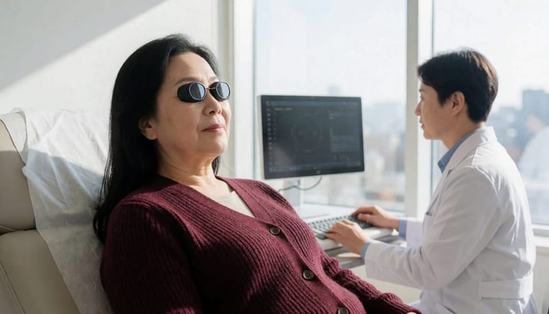 안진검사는 비디오안경으로 눈의 움직임을 기록해 어지럼증의 원인 부위를 좁혀가는 검사입니다.