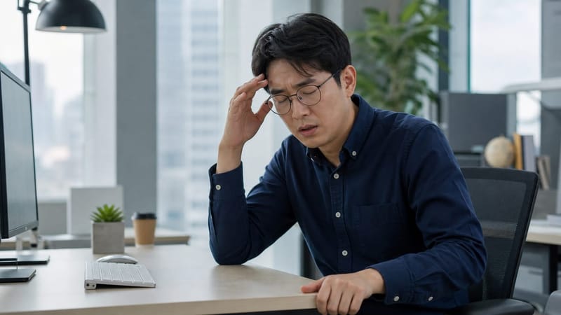 업무 중 갑자기 찾아오는 어지럼증도 흔한 유형 중 하나입니다.