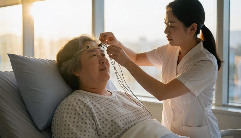 센서 부착부터 아침 퇴실까지, 하룻밤 입원 형태로 검사가 진행됩니다