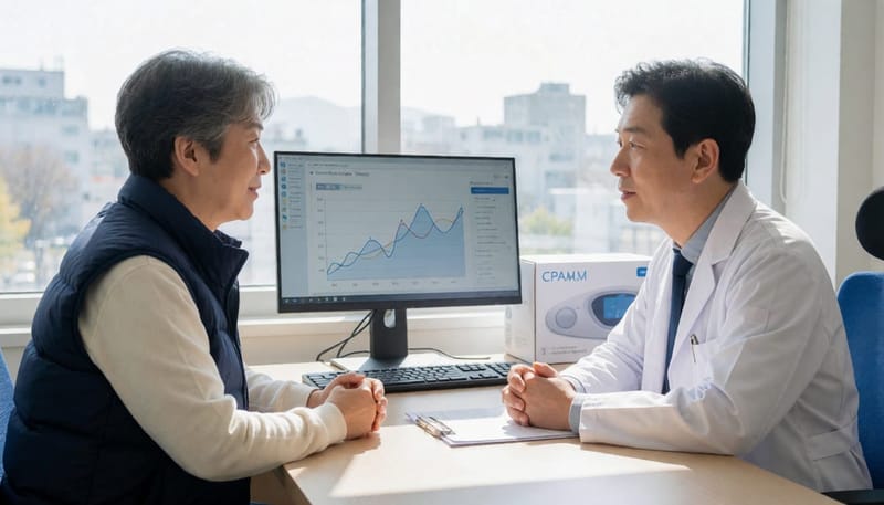 검사 결과를 바탕으로 생활관리, 양압기, 수술 등 다음 단계를 상담합니다.