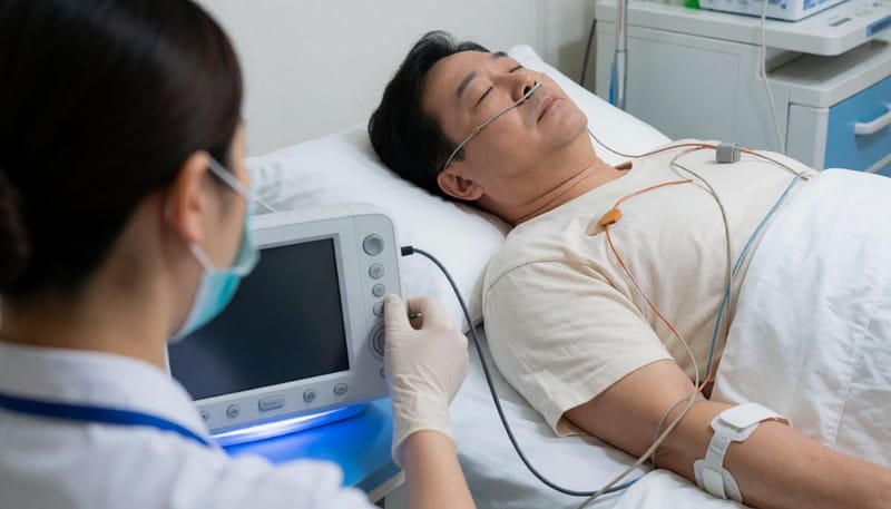 하룻밤 동안 뇌파부터 호흡까지 함께 기록하는 수면다원검사