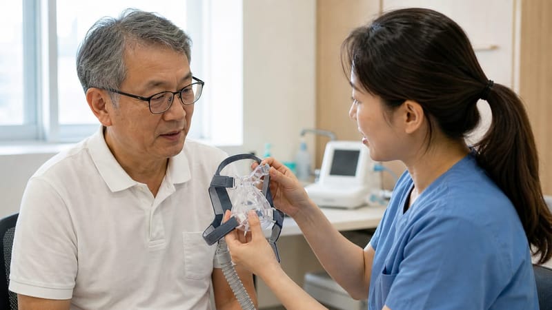 검사 결과에 따라 양압기 사용법을 안내받는 과정도 진료의 한 부분입니다