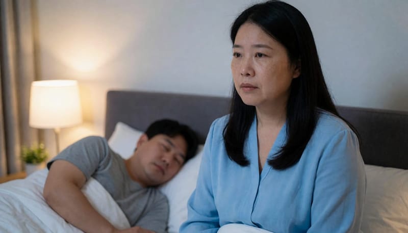 한밤중 반복되는 숨소리 변화는 수면무호흡증의 첫 단서가 될 수 있습니다.