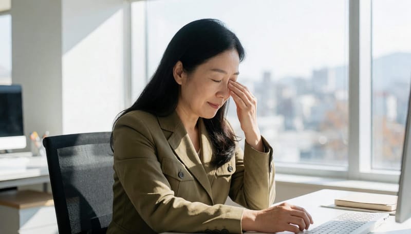 충분히 잔 것 같아도 낮 동안 졸음이 반복된다면 수면무호흡증을 의심해볼 수 있습니다.