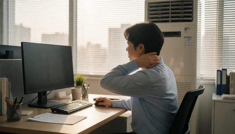 에어컨 바람 쐬면 뒷목부터 두통이 조여온다면, 이 기준부터 확인하세요