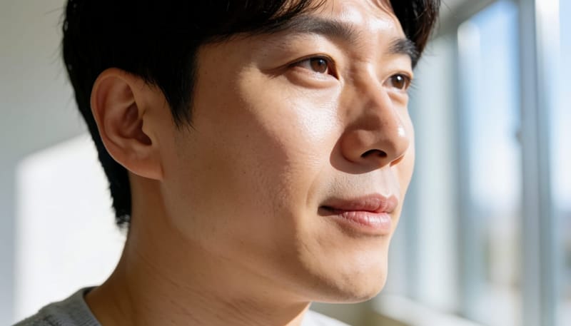열자극에 예민하게 반응해 붉어진 피부를 클로즈업한 모습
