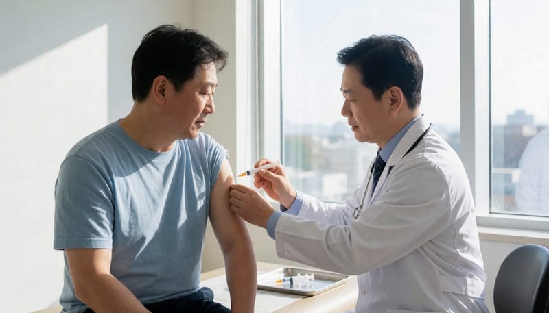 동시접종이 이루어지는 진료실 장면