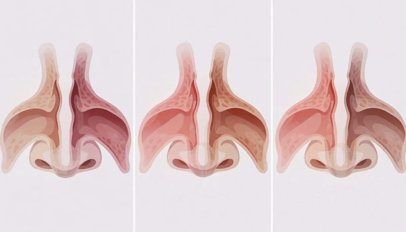 좌우 코가 번갈아 막히는 정상적인 비주기 변화 과정