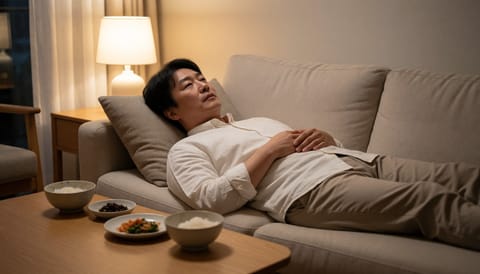 식사 후 바로 눕는 당신, 속만 편하고 몸은 망가집니다