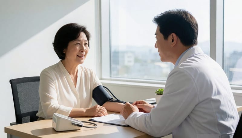 의사와 환자가 복약 어려움에 대해 상담하는 장면