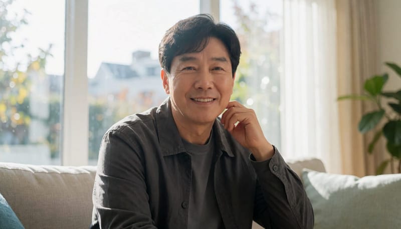 목 이물감과 헛기침을 느끼는 중년 남성
