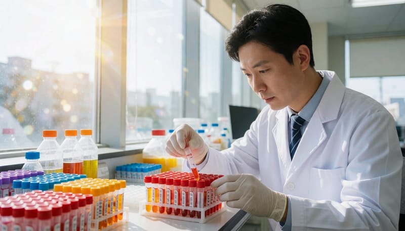 혈장 대사체 샘플을 분석하는 연구실 모습