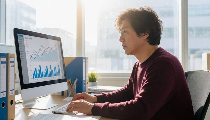 대규모 인구 자료를 분석하는 연구자의 모습