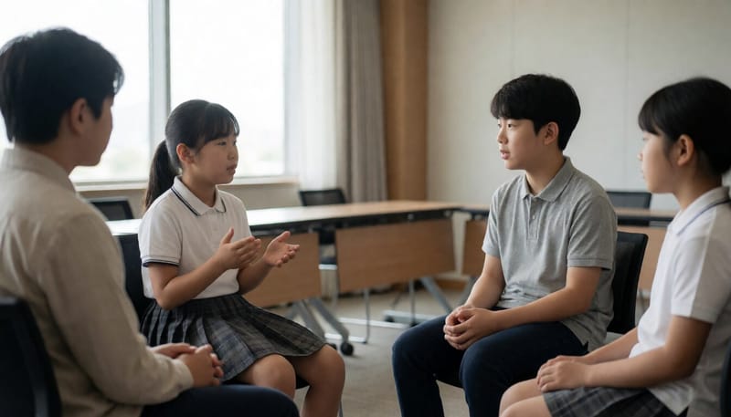 분과별로 모여 의견을 나누는 아동대표들
