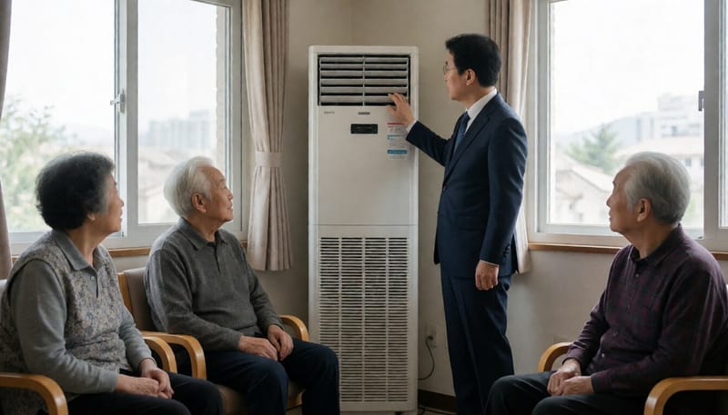 거점 경로당을 방문해 냉방시설을 점검하는 모습