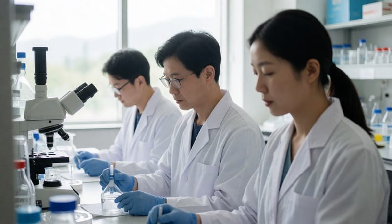바이오헬스 연구소에서 실험을 진행하는 연구원들