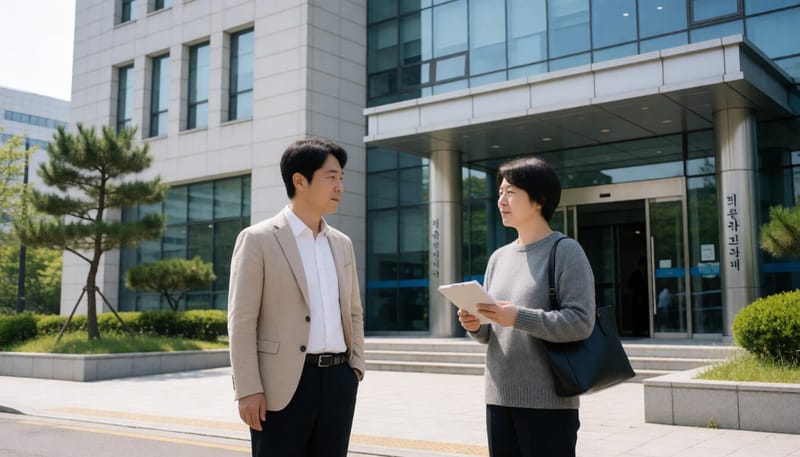 한국보건산업진흥원을 연상시키는 정부 산하 기관 건물 외경