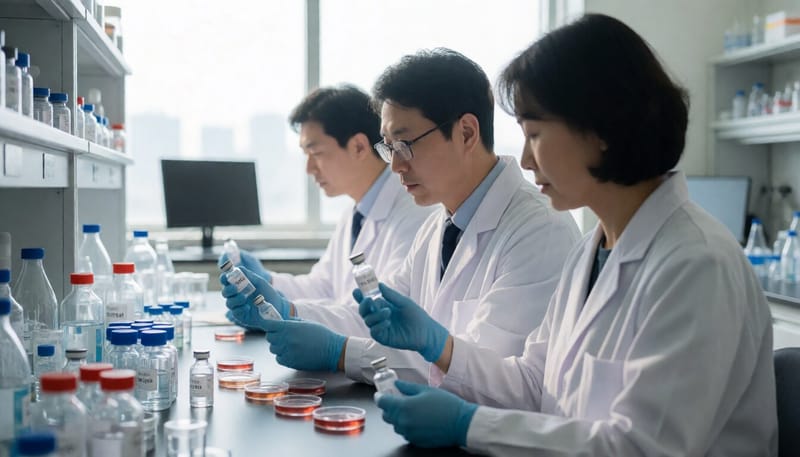백신 연구소에서 항생제 내성균 백신 후보물질을 연구하는 모습