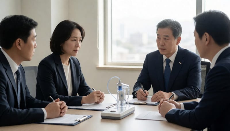 기업 관계자와 식약처 담당자가 상담하는 모습