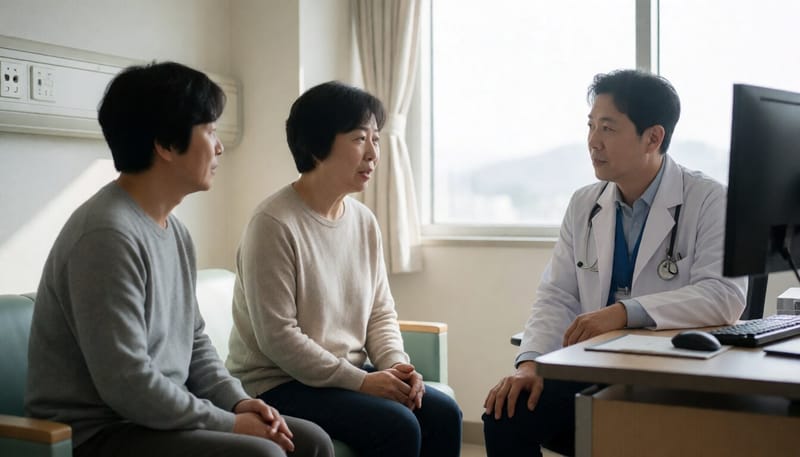 의료진과 상담하는 환자의 모습