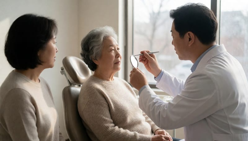 치과에서 진료를 받는 어르신의 모습