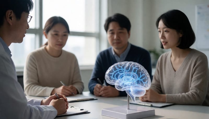 뇌척수액 순환 통로를 형상화한 뇌 모형 사진