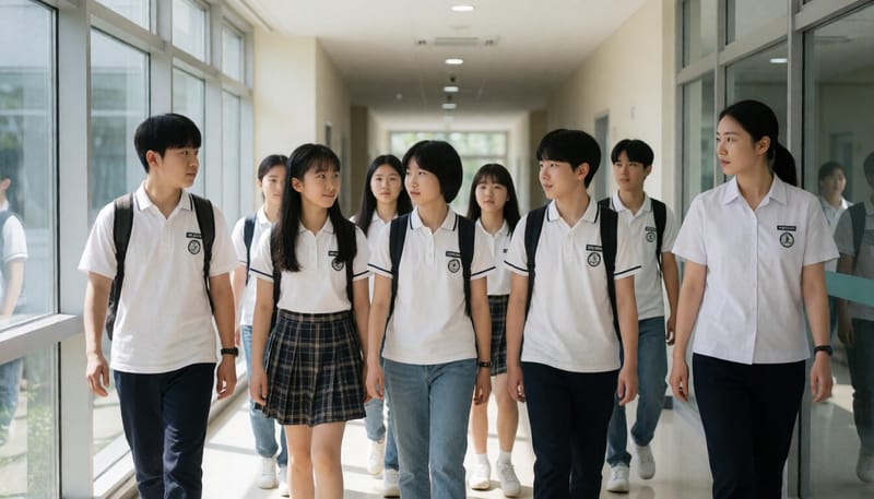 질병관리청 감염병 연구시설을 견학하는 학생들