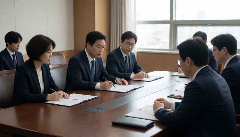 국가생명윤리심의위원회 정기회의 모습을 형상화한 회의실 장면