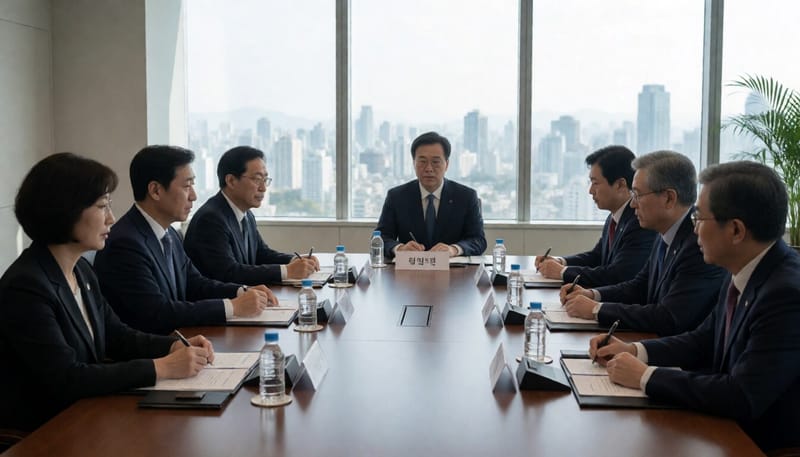 국제 보건 회의장에서 각국 대표들이 논의하는 모습