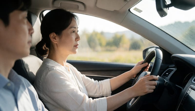 운전 중 햇빛에 노출되는 손등을 보여주는 사진