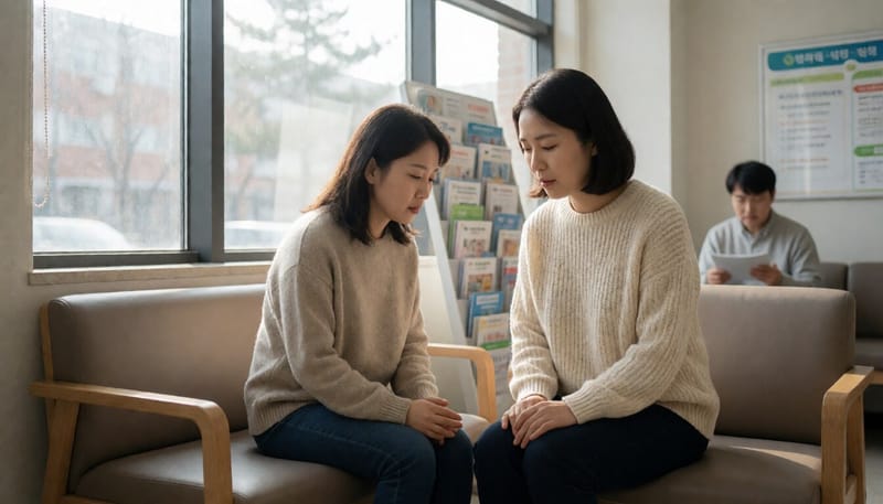 지역사회 정신건강복지센터를 이용하는 모습
