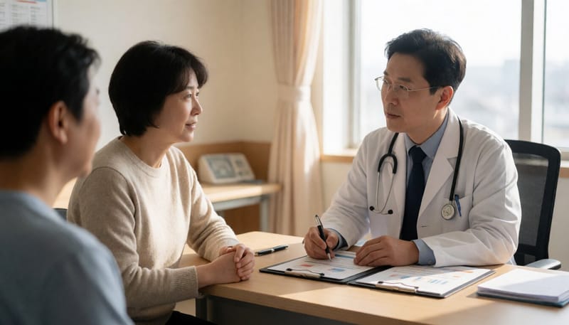 의료진과 상담하는 환자의 모습