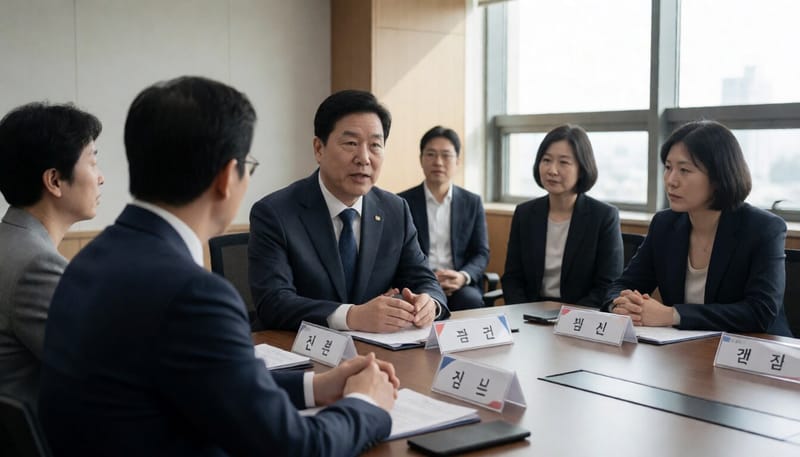 장애인권익옹호기관장들과 간담회를 진행하는 모습