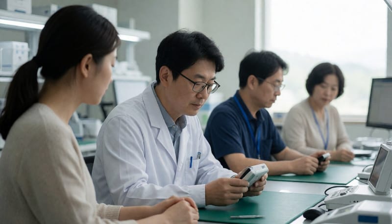국내 의료기기 제조업체 직원이 제품을 검사하는 모습