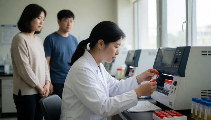 보건환경연구원 실험실에서 감염병 검체를 검사하는 모습