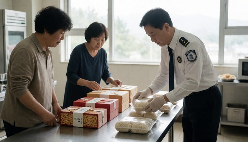 추석 명절 선물세트 성수식품을 점검하는 모습