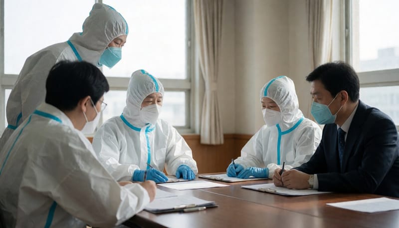 감염병 대응 시나리오를 점검하는 관계자들