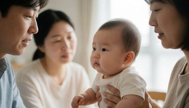 아기 피부에 생긴 노란 딱지와 물집 모습